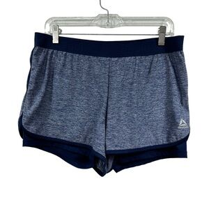 Reebok Running Two-In-One Shorts Navy, Large